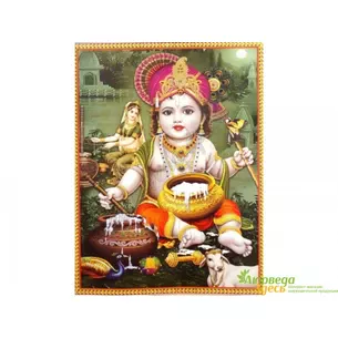 Poster Indian Gods 40*50 cm. Little Krishna, Ayurveda