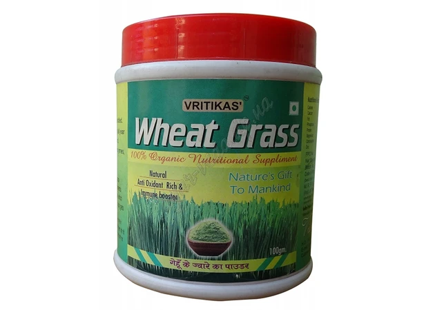 Фото 1 - Порошок травы пшеницы, Вритикас, 100г., Wheat Grass Powder vritikas, восстановит силы, восстановит организм, Аюрведа