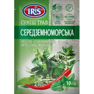 Приправа суміш трав «СЕРЕДЗЕМНОМОРСЬКА» ТМ «IRIS» 10г, Аюрведа Здесь