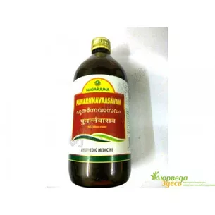 Пунарнасавам Нагарджуна 450мл, Nagarjuna Herbal Punarnnavaasavam, для почек и при анемии, Аюрведа