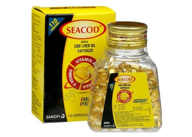 Фото 1 - Рыбий жир 110 кап., масло печени трески Seacod, Sanofi, India