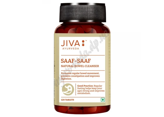 Фото 1 - Сааф Сааф Джива Аюрведа120 таб. термин 02/25 включительно, Jiva Ayurveda Saaf Saaf Tablets, очищение организма и слабительное действие, Аю