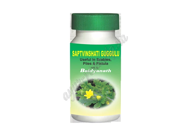 Фото 1 - Saptavinshati guggul Baidyanath 80 tab., Saptavinshati guggul Baidyanath, pain in the joints, Saptavinshati, Ayurveda