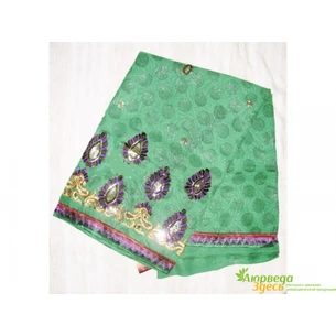 Sary Sandhya-6 turquoise chiffon, Ayurveda.