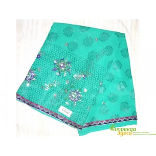 Sary Sandhya-7 cyan chiffon, Ayurveda