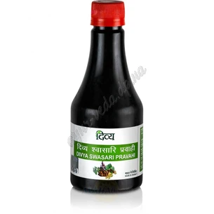 Swasari Pravahi 250 ml syrup Patanjali, Divya Swasari Pravahi syrup, Patanjali, Divya Swasari Pravahi, oh cough and cold, Ayu