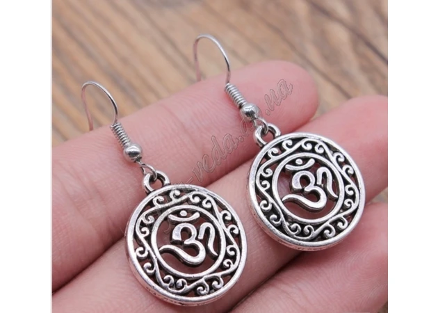 Фото 1 - Omkara earrings Wave diameter 2 cm, UT-00004574, Om earrings, Ayurveda.