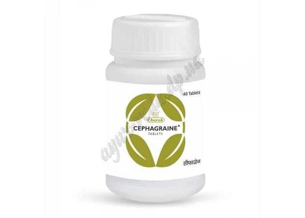 Фото 1 - Sephagrain 40 tab. Charak, Cephagraine Charak, for migraine, insomnia and to improve blood circulation in the brain, Ayurveda.