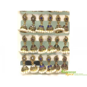 Bell earrings with beads in ass UT-00002038, Ayurveda