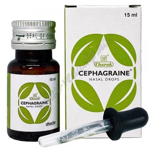 Сефаграин капли 15мл Чарак, Cephagraine Nasal Drops Charak срок 01/24 включительно, при мигрени, улучшение кровообращения мозга, Аю