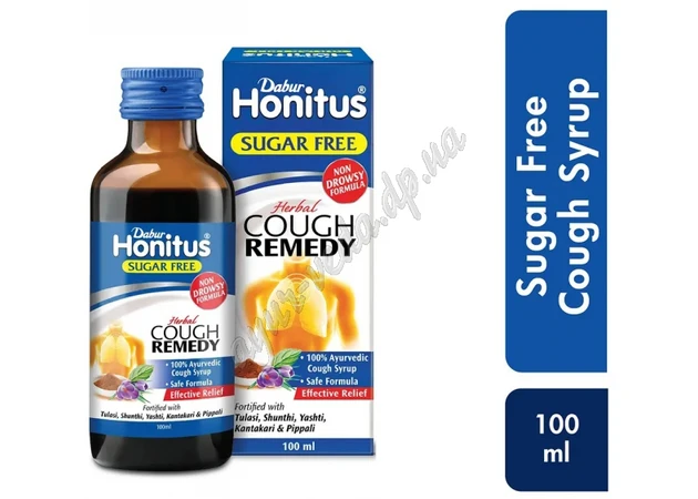 Фото 1 - Сироп Хонітус Дабур 100мл від кашлю без цукру, Хонитус, Dabur Honitus Sugar Free cough syrup, Аюрведа Здесь