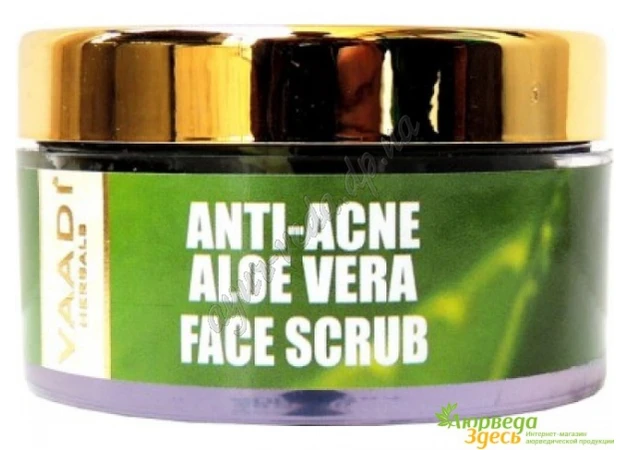 Фото 1 - Скраб анти акне с алоє и шамбалой, Vaadi Herbals Anti-acne Aloe Vera Face Scrub, Аюрведа Здесь!