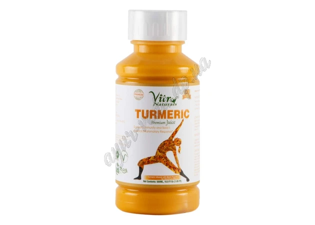 Фото 1 - Turmeric juice 500ml, Vitro Naturals, Vitro Naturals Turmeric (Haldi) Premium Juice, Turmeric juice, immunomodulating, stimulating and beneficial*
