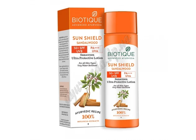 Фото 1 - Сонцезахисний лосьйон Біо Сандал SPF 50+ 120мл. Биотик, Bio Sandalwood Lotion SPF50 Biotique, Солнцезащитный лосьон, Аюрведа Зде