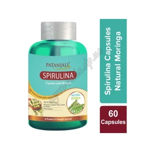 Spirulina Moringa 60 caps. Patanjali term 09.24 inclusive, Spirulina Moringa, Patanjali Spirulina Capsules with Moringa, Ayurveda