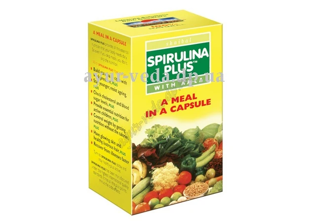 Фото 1 - Спіруліна Плюс з Амлою 60 кап. Гудкер Фарма, Spirulina Plus with amla Goodcare Pharma, Спирулина Плюс с Амлой, Аюрведа Здесь