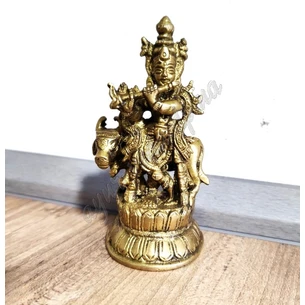 Statuette of Krishna with a flute of a cow h10.5cm, Krishna with a flute, Krishna Murti, Ayurveda Here