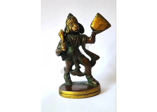 Фото 1 - Statuette Hanuman Sanjivana 8.5 cm copper alloy, Hanuman murti, Ayurveda