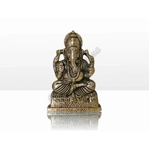 Ganesha figurine flat. copper alloy, width 6cm, height 9cm, statuette of Ganesha, Ganesha, Ayurveda