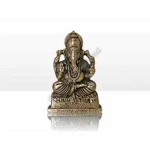 Ganesha figurine flat. copper alloy, width 6cm, height 9cm, statuette of Ganesha, Ganesha, Ayurveda