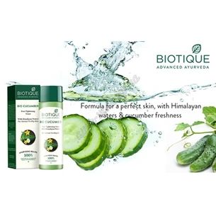 Тонік для обличчя Біо Огірок Біотік 120мл, Biotique Bio Cucumber Pore Tightening Toner, Тоник Биотик Огурец, Аюрведа Здесь