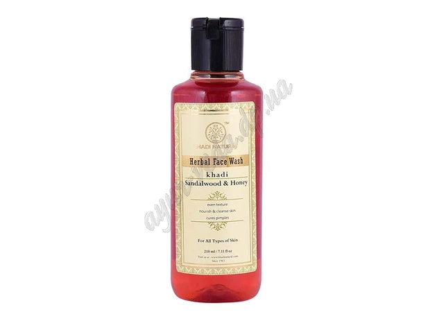 Фото 1 - Травяной гель для умывания Сандал и Мед 210мл, Кхади Нейчурал, Herbal Face Wash Sandalwood & Honey, Khadi Natural™, Травяной Са