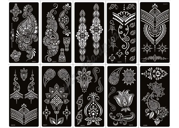 Фото 1 - Трафарет для мехендов и глитеров, Mehendi Tatu Trafaret, роспись по телу, биотату, Аюрведа Здесь!