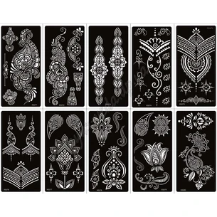Трафарет для мехендов и глитеров, Mehendi Tatu Trafaret, роспись по телу, биотату, Аюрведа Здесь!