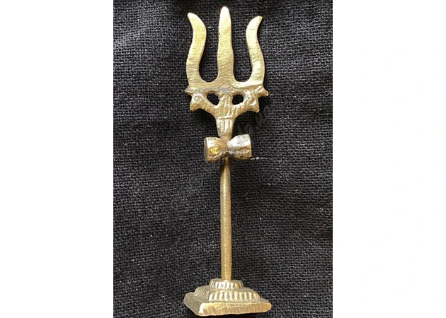 Фото 1 - Тризуб Шрі Шіви Трішул 11 см, Bronze Trishul, Тришул Трезубец, Аюрведа Здесь