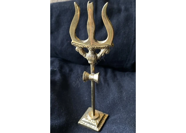 Фото 1 - Трезубец Шри Шивы Тришул 15 см, Bronze Trishul, Тришул Трезубец, Аюрведа