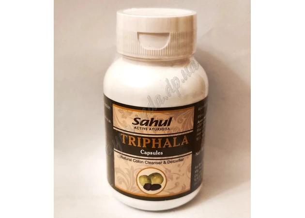 Фото 1 - Triphala 60 cap. Triphala Sahul, triphala Capsule Sahul, cleansing the body and improving the work of the stomach, Ayurveda.