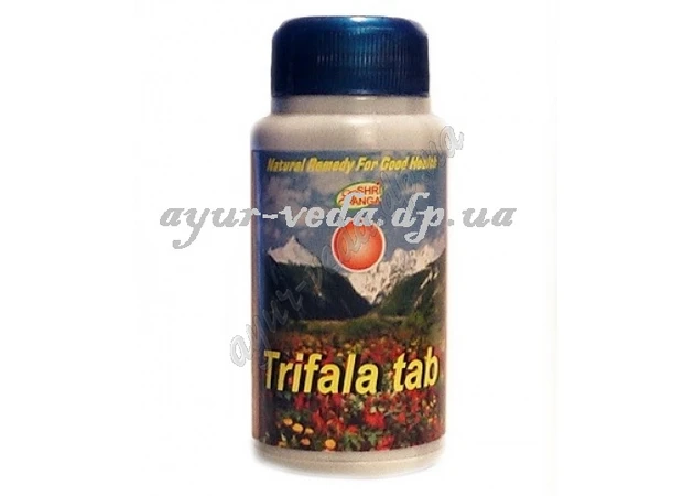 Фото 1 - Тріпхала Шрі Ганга, 200 таб. Тріфала, Трифала Шри Ганга, triphala tablets Shri Ganga, очищення організму та покращення роботи шл