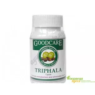 Трифала 60 кап., Гудкер, Triphala, Goodcare, Трифала, Трипхала, очищение и омоложение, Аюрведа