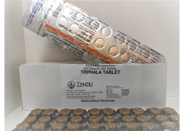 Фото 1 - Тріфала в таблетках Занду, 30 таб, triphala tablets Zandu, Трифала, очищення організму та покращення роботи шлунку, Трифала в та