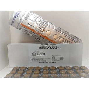 Трифала в таблетках Занду, 30 таб, triphala tablets Zandu, Трифала, очищение организма и улучшение работы желудка, Трифала в и
