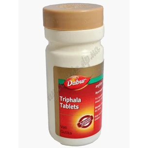 Тріфала Дабур, 60 таб., Трифала, triphala tablets Dabur, очищення організму та покращення роботи шлунку, Аюрведа Здесь