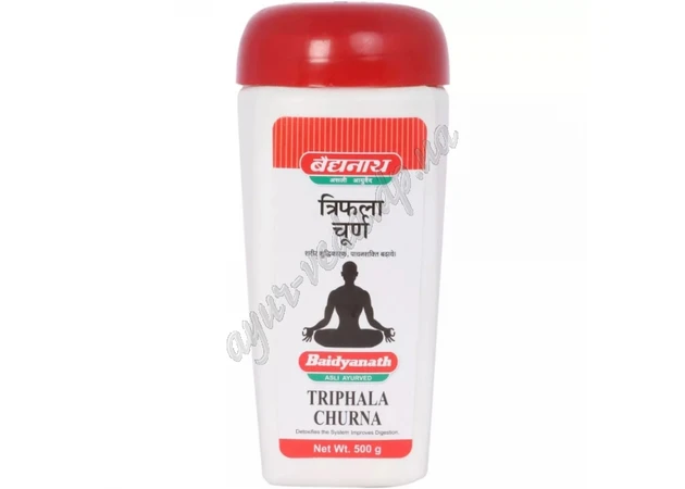 Фото 1 - Трифала Чурна 100г Байдьянатх, Трифала чурна, Triphala Churna Baidyanath, очищение и омоложение, Аюрведа