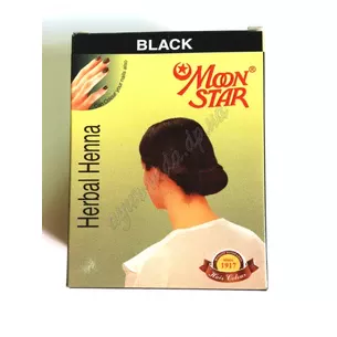 Moon Star hair dye 10g, Henna hair dye Moon Star Black izuex, black+shampoo, Ayurveda