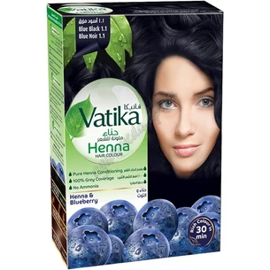 Краска Дабур Ватика Сине-Черный 6 пак по 10г, Краска Ватика Dabur