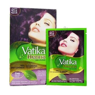Paint Dabur Vatika Plum 6 packs of 10g, Dabur Vatika Naturals Plum Plum hair paint based on natural henna,