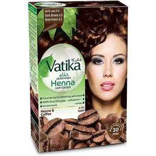 Фарба Дабур Ватіка Темно коричнева 6 пак по 10г, Краска Дабур Ватика Dabur VATIKA Naturals Тёмно Коричневая для волос на основе