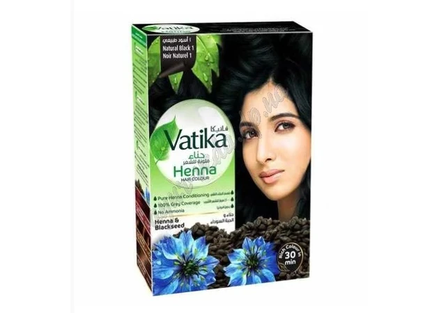 Фото 1 - Краска Дабур Ватика Черная 6 пак по 10г, Краска Дабур Ватика Dabur VATIKA Naturals Черная для волос на основе натуральной хны, Аюр