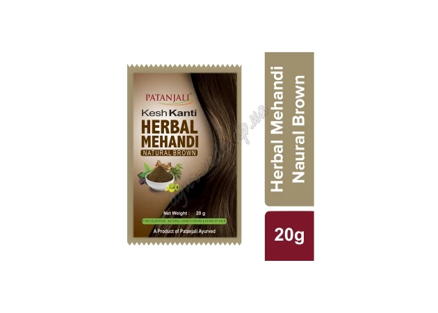 Фото 1 - Patanjali paint 20g Kesh Kanti brown, henna hair dye Patanjali Kesh Kanti brown, Patanjali Kesh Kanti Herbal Mehn