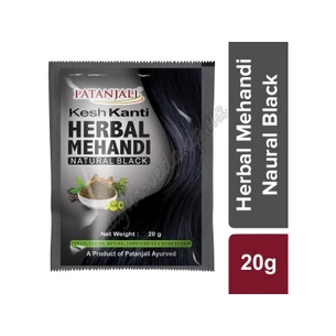 Patanjali Kesh Kanti hair dye 20g black, Patanjali Kesh Kanti henna hair dye, Patanjali Kesh Kanti Herbal Mehndi with natural