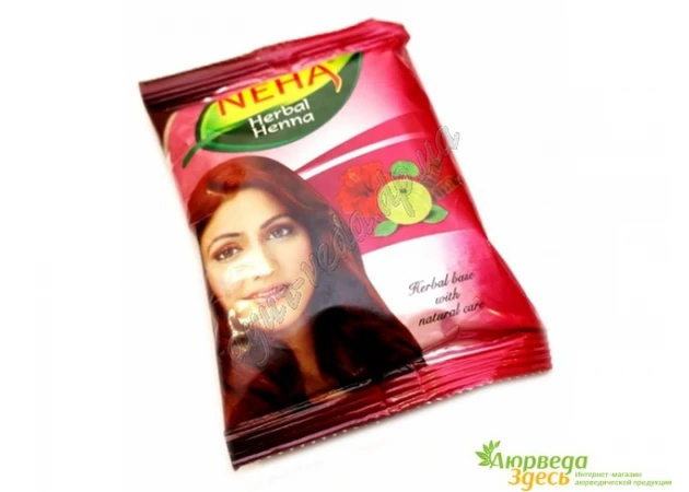 Фото 1 - Henna for hair burgundy Neha Herbals 140g, Neha Herbal Henna Burgund, Ayurveda