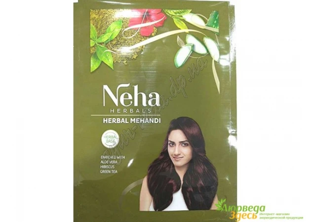 Фото 1 - Хна для волосся Неха Хербал 15г, Neha Herbals Mehandi хна для волос индийская, з натуральними аюрведичними травами та плодами, А