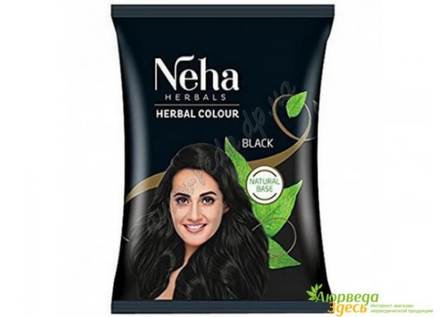 Фото 1 - Хна для волосся Неха хербалс чорна 10г, Хна для волос чёрная Neha Herbals Henna Black, Аюрведа Здесь