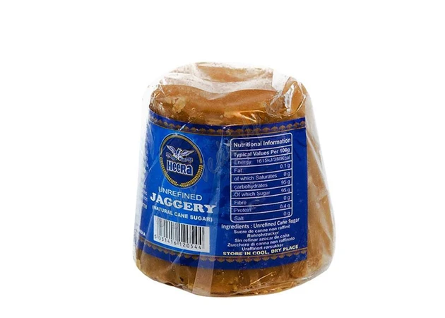Фото 1 - Lumpy cane sugar Jaggery 450 g Khiira, Cane sugar
