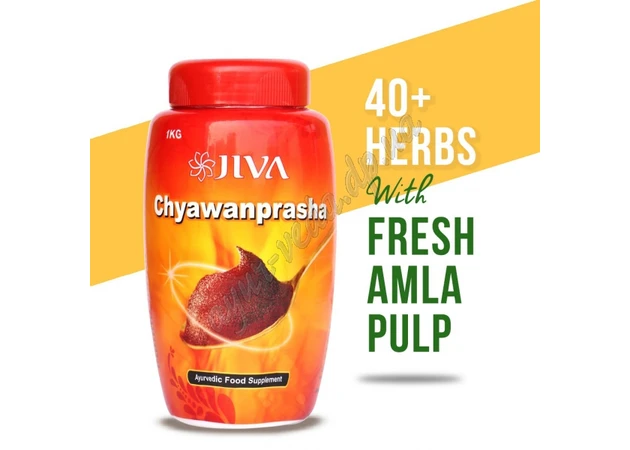 Фото 1 - Чаванпраш Джіва 500г, Jiva Ayurveda Chyawanprash, Чаванпраш Джива с шафраном, Аюрведа Здесь
