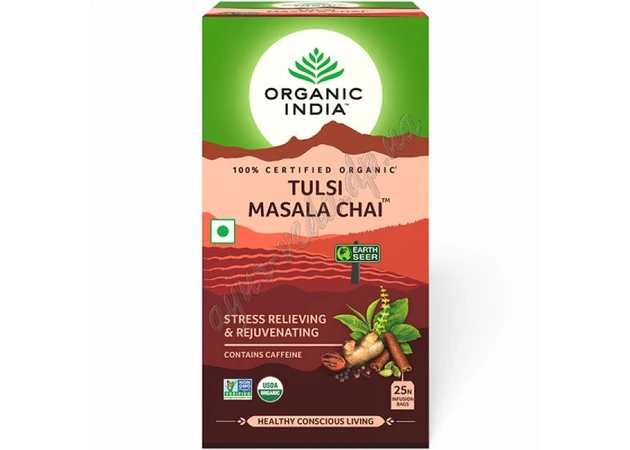 Фото 1 - Tea Organic India Tulsa, Basil Masala, 25 packs. Tulsi Masala Tea Organic India, Tea Organic India Tulsi, Basil Masala, Ayurveda*